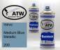 Preview: Volvo, Medium Blue Metallic, 200: 400ml Sprühdose + 400ml Klarlack - Set, von ATW Autoteile West.